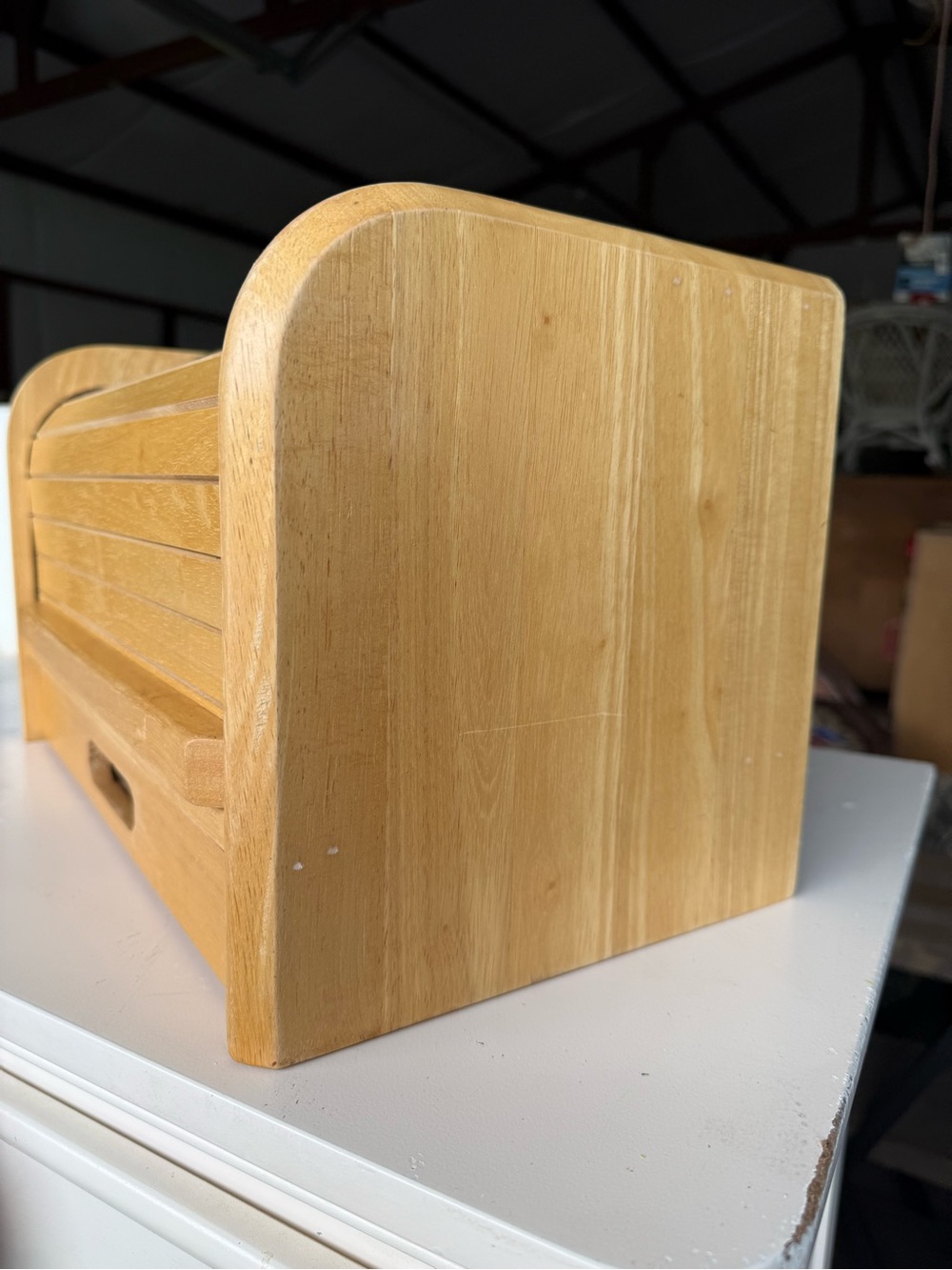 Wooden Bread Box in Light Natural Finish
